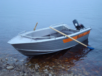 Алюминиевая лодка Wellboat-42 румпельное управление